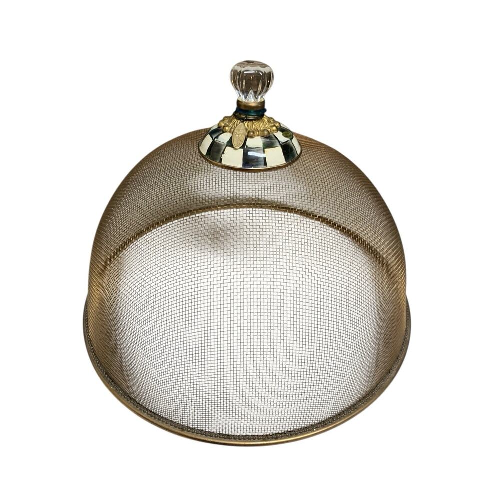 Stunning MacKENZIE CHILDS COURTLY CHECK LARGE MESH DOME -New - 15” Diameter